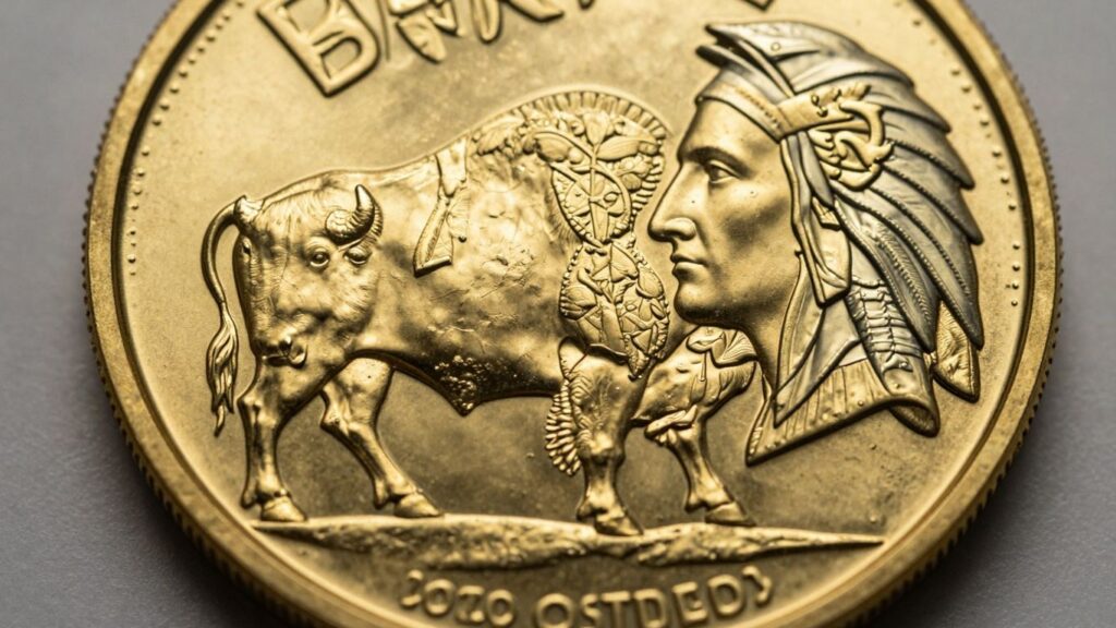 Gold Buffalo coin detail