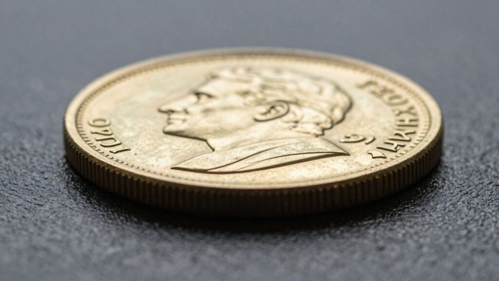 Gold Philharmonic coin close-up