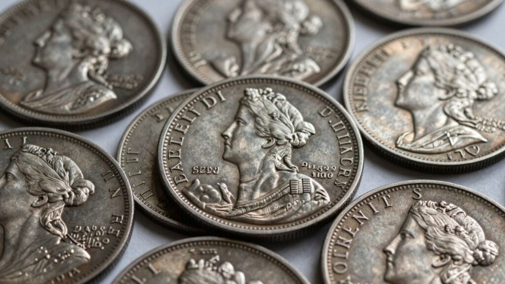 Antique Seated Liberty silver coins for sale.