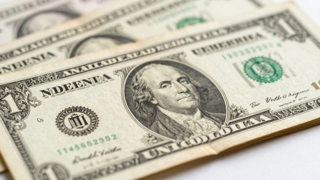 Stack of old silver certificate currency