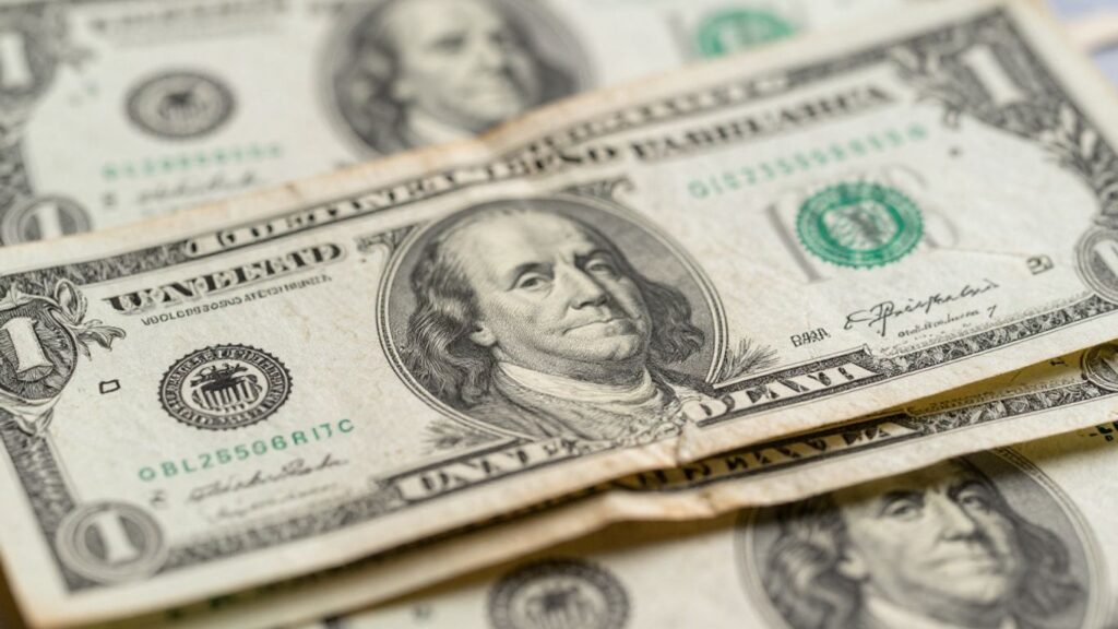 Damaged US dollar bills in San Antonio