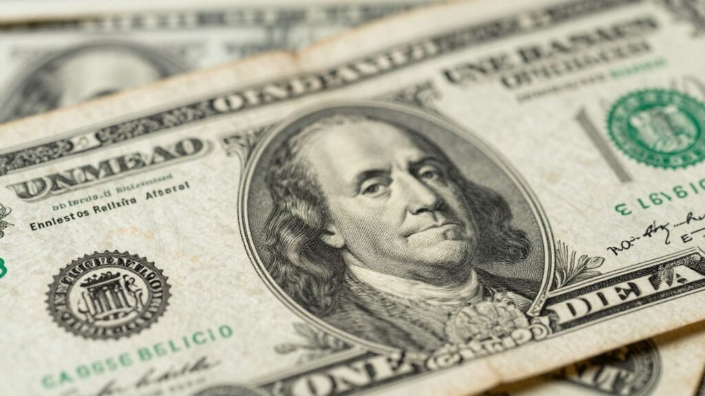 Confederate currency notes with historical designs.