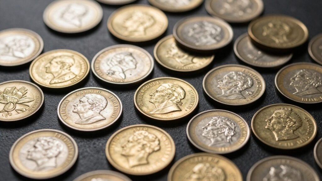 Collection of valuable presentation coins for sale.