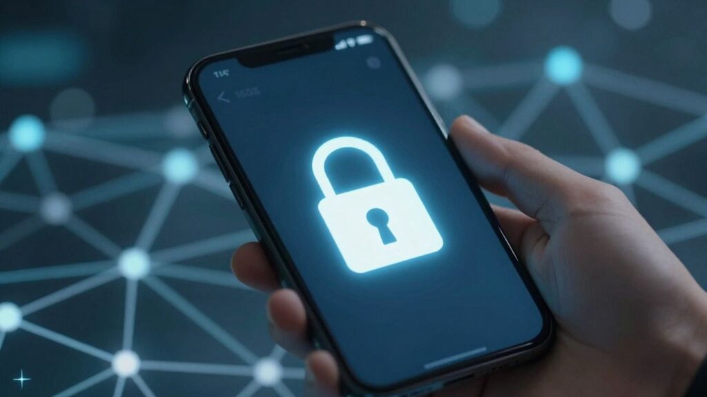 Digital wallet with padlock and crypto symbol, secure transaction.