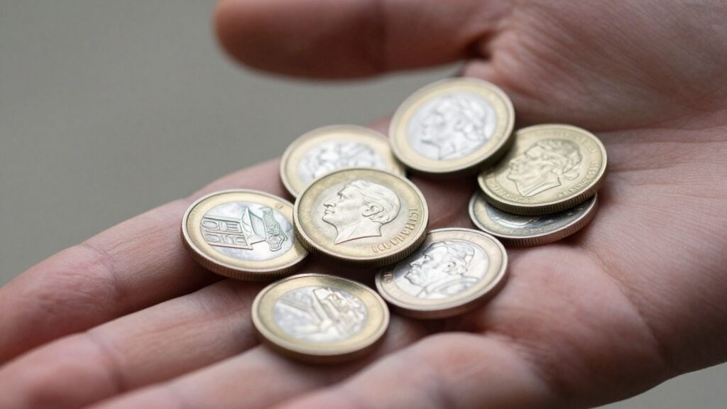 Pristine collection of shiny, polished coins.