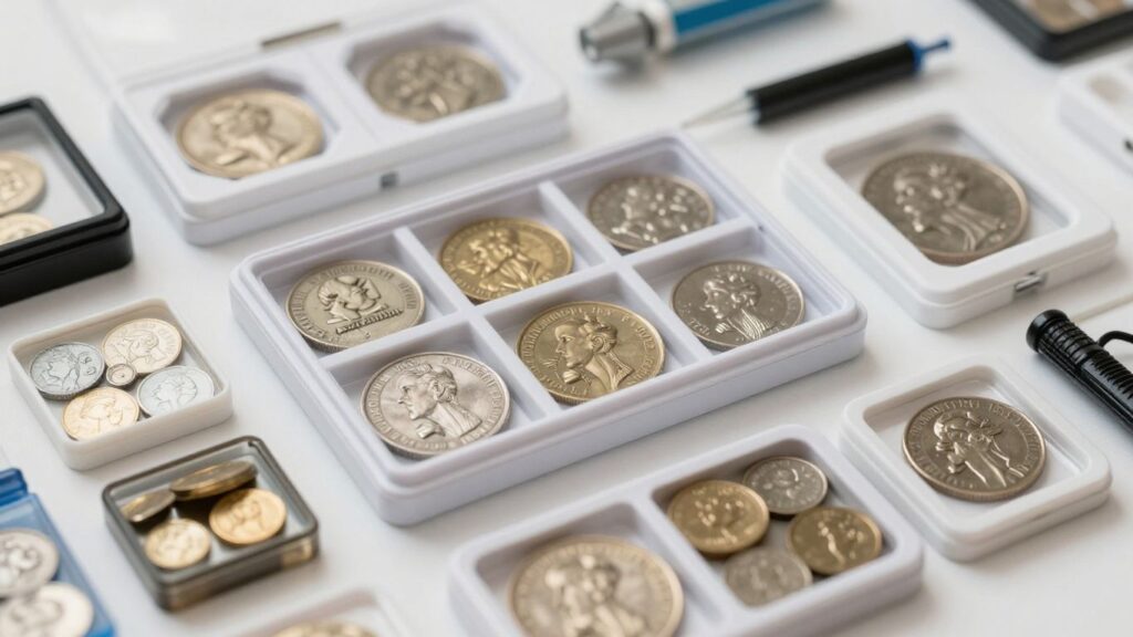 Coin boxes and collecting supplies in San Antonio, TX.