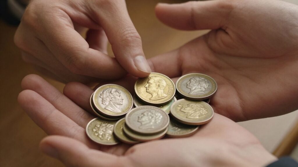 Hands arranging valuable coin collection for legacy planning.