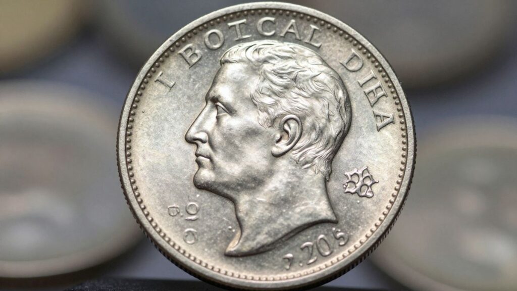 Close-up of a valuable, uncirculated coin.