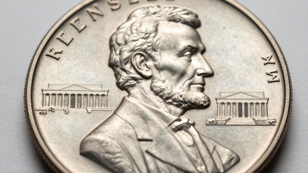 Close-up of a Lincoln cent coin.